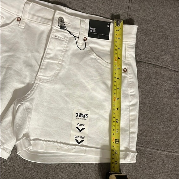 Express White Jean Shorts Distressed Denim - Picture 8 of 8